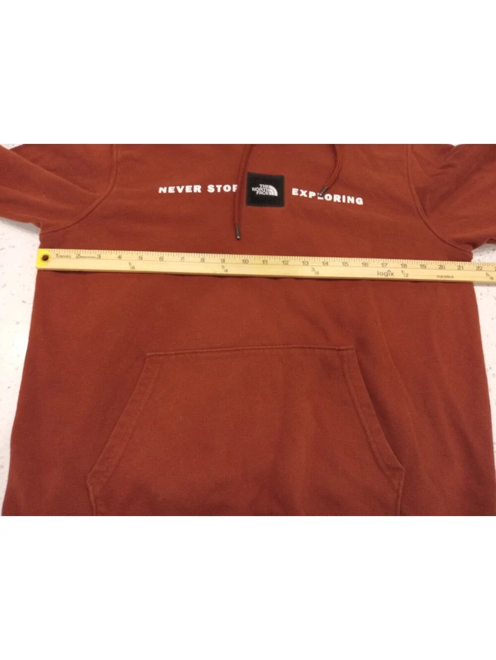The North Face Reds Hoodie Mens Medium Brick House Red Never Stop Exploring M